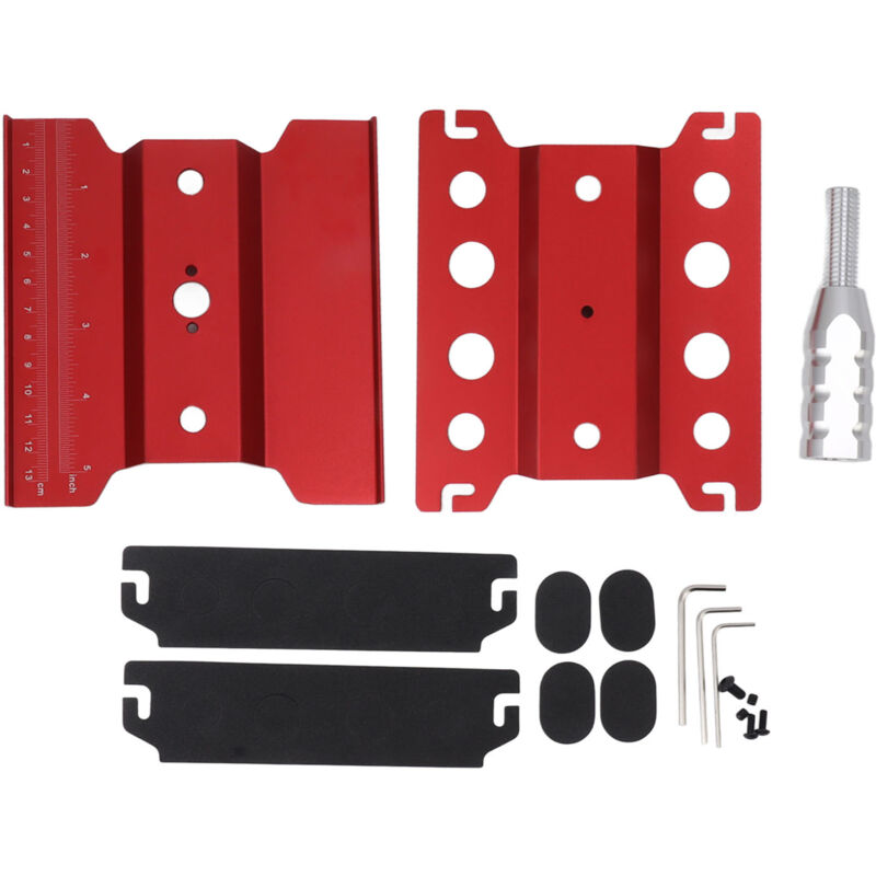 Support de Réparation pour Voiture RC en Aluminium, Table de Travail Rotative à 360° avec Échelle de Précision Rouge