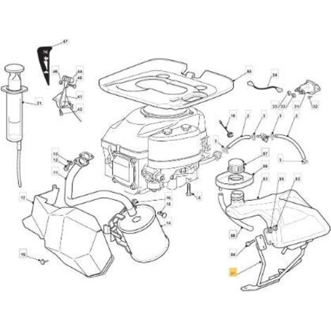 SUPPORT DE RESERVOIR F72 GGP12.5HP ORIGINE STIGA - 384783049/0