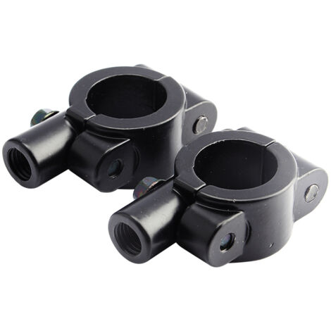Support de rétroviseur universel noir pour guidon moto - 2 pièces (collier alu 10mm/7/8")
