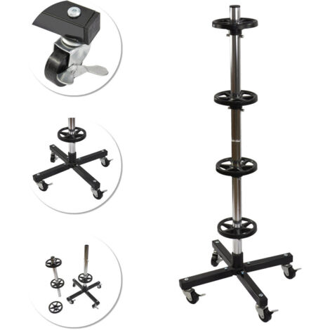 SUPPORT DE ROUES AVEC ROUES POUR LE RANGEMENT DE 4 VOITURES
