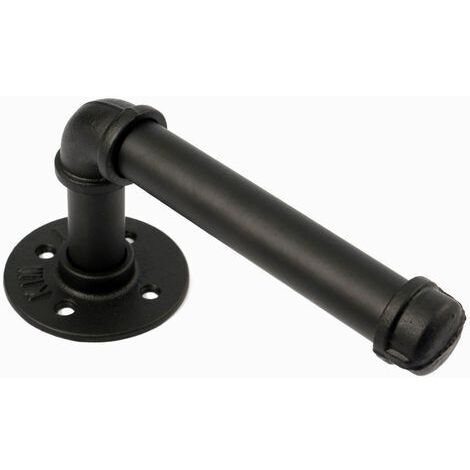 Support De Rouleau De Papier Tuyau En Métal Noir 20 Cm Pour Salle De Bains De Toilettes