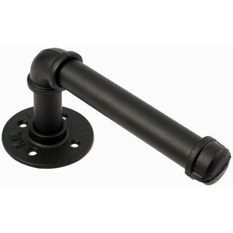 Support De Rouleau De Papier Tuyau En Métal Noir 20 Cm Pour Salle De Bains De Toilettes