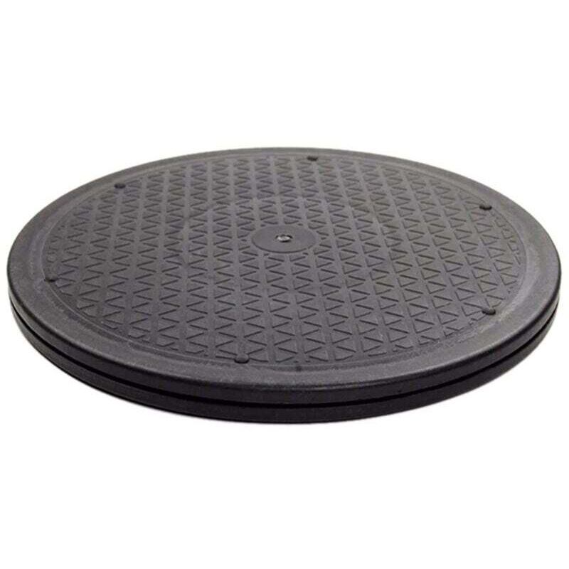 Support Pivotant Robuste 12 Pouces Roulements à Billes Acier pour Moniteur TV Plateau Tournant Noir