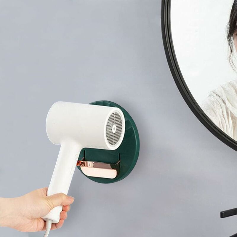Support de sèche-cheveux moderne pliable pour salle de bain, support mural pour sèche-cheveux avec, vert
