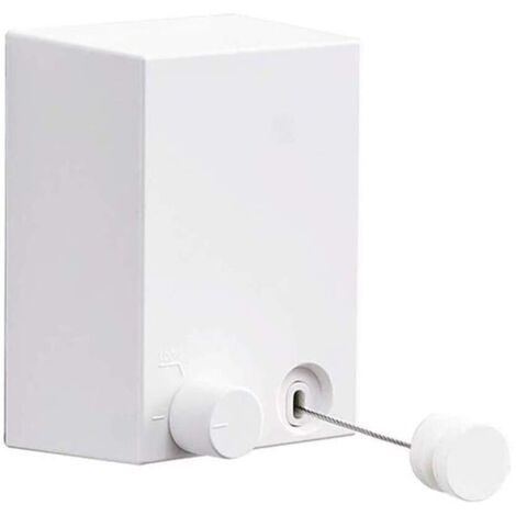 Support de séchage de blanchisserie fixé au Mur de Corde à Linge rétractable extérieure d'intérieur avec la Corde réglable de Corde en Acier de 4.2M / 13.8ft (Blanc)