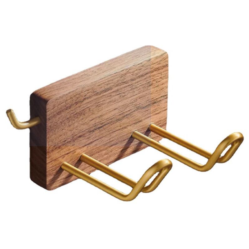 Support de sèche-cheveux en bois de noyer, organisateur d'outils de cheveux élégants, étagère d'organisateur de salle de bains, support de