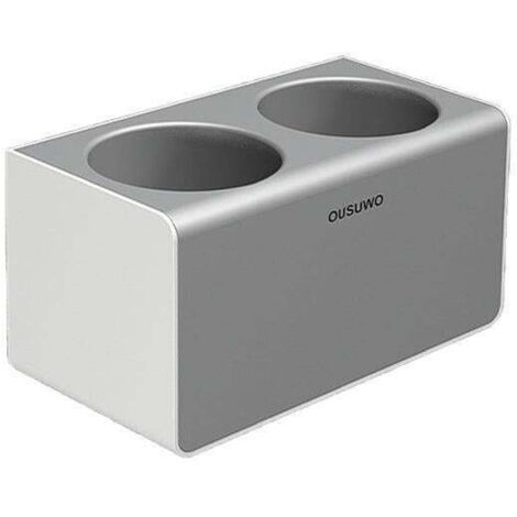 Support de sèche-cheveux, étagère de rangement, étagère à friser, organisateur de salle de bain adhésif