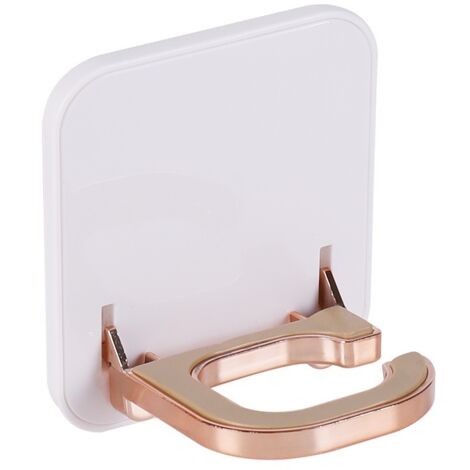 Support de sèche-cheveux pliable sans poinçon, support de fenêtre en forme de U, support de rangement mural pliable pour sèche-cheveux(Blanc)