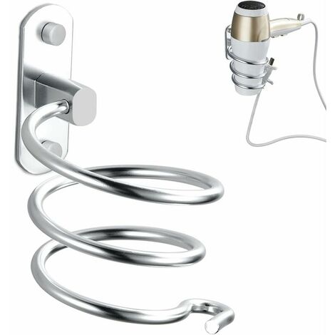 Acheter Support mural pour sèche-cheveux, antidérapant, sans poinçon, auto-adhésif, grande capacité de charge, étanche, support de rangement pour sèche-cheveux, organisateur