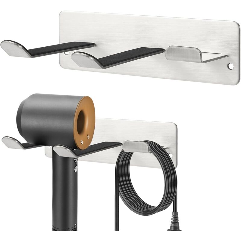 Support de Sèche-Cheveux,Support Mural Compatible avec Tous Les Sèche-Cheveux,Organisateur D'espace pour Salle de Bains/Chambre à Coucher/Salle de