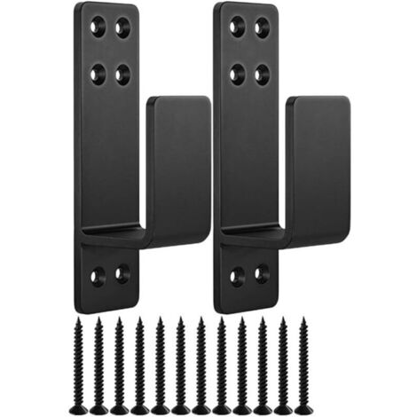 Support de sécurité de porte en 2 pièces, support de barre en forme de U pour la fixation de barricades, accessoire de quincaillerie pour portes et systèmes de sécurité.