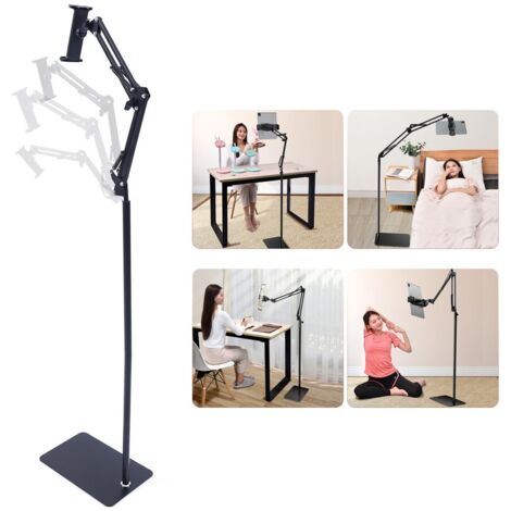 Support de sol pour téléphone et tablette, hauteur réglable, flexible, 135 cm, rotation à 360°
