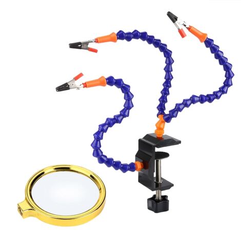 Support de Soudure à 3 Bras Articulés avec Pince Réglable pour Réparation Électronique