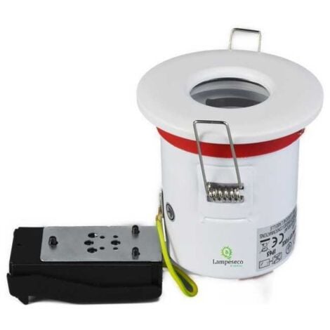 LAMPESECOENERGIE Support de spot BBC Etanche IP65 Blanc 87mm avec douille GU10 automatique ref. 830W