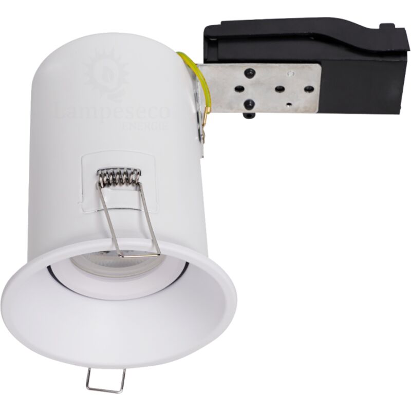 Support de spot BBC RT2012 IP20 Basse Luminance 93mm de diamètre non orientable avec connecteur automatique GU10 intégré.