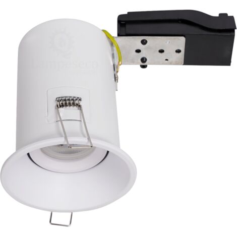 Support de spot BBC RT2012 IP20 Basse Luminance 93mm de diamètre non orientable avec connecteur automatique GU10 intégré.