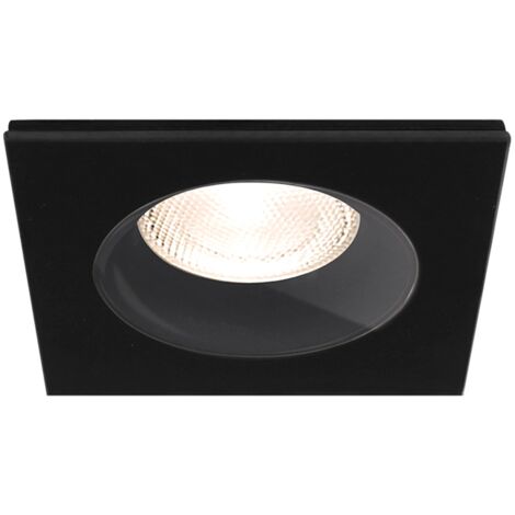 Support de spot encastrable carré noir IP54