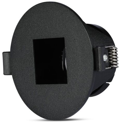 Support de spot encastrable GU10 V-TAC 8598 à section carrée de couleur noire avec intérieur noir VT-883-B