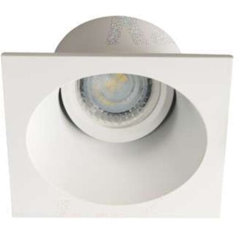 Support de spot encastrable perçage 90mm carré Blanc mat