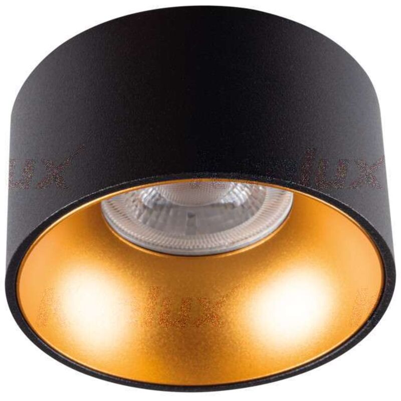Support de spot encastrable rond mini riti GU10 noir et or Kanlux