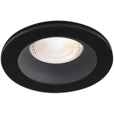 Support de spot encastrable rond noir IP54
