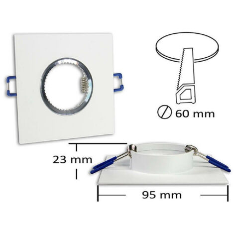 Support De Spot Encastré Carré Gu10 Support De Spot P9 Blanc