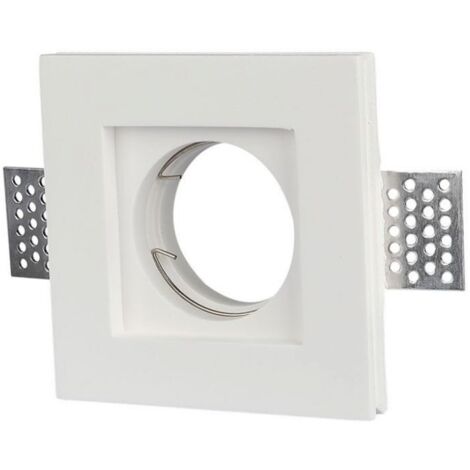 Support de spot encastré LED carré V-TAC GU10 et GU5.3 (MR16) Corps en plâtre blanc