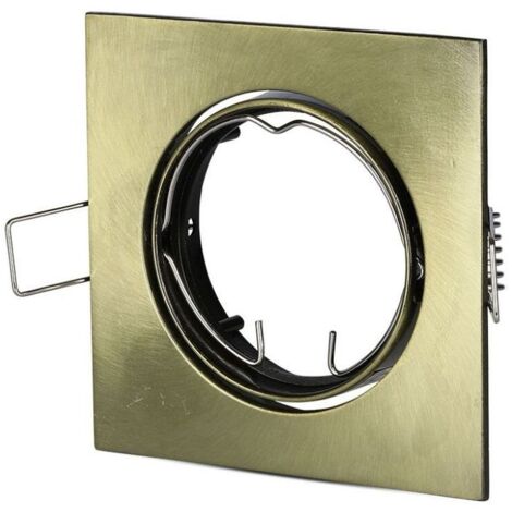 Support de spot encastré LED carré V-TAC GU10 et GU5.3 (MR16) couleur or réglable