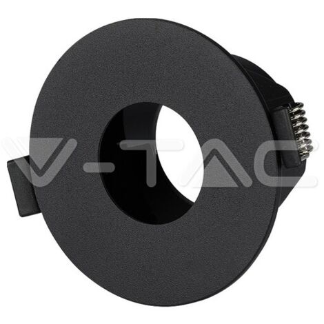 Support de spot encastré LED rond GU10 V-TAC noir avec intérieur noir