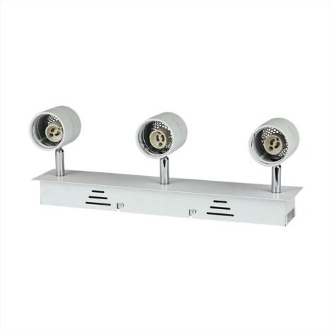 Support de spot encastré triple LED V-TAC 3 x GU10 blanc réglable