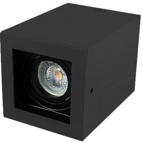 Support de spot LED V-TAC carré pour montage au plafond, GU10 et GU5.3 (MR16), noir, réglable