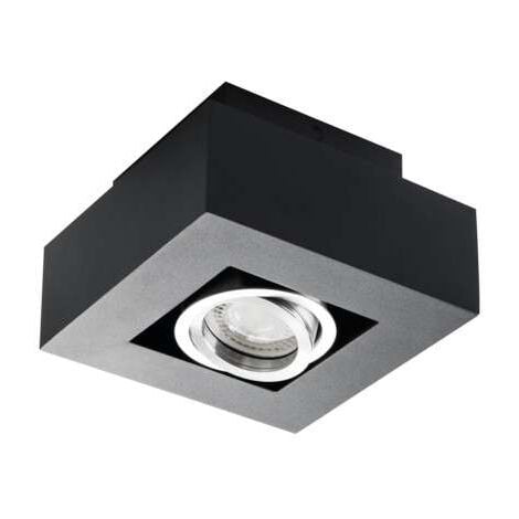 Support de spot saillie carré noir orientable