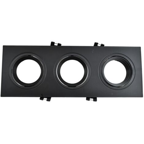 Support de spot triple orientable pour ampoules GU10/MR16 - - Noir