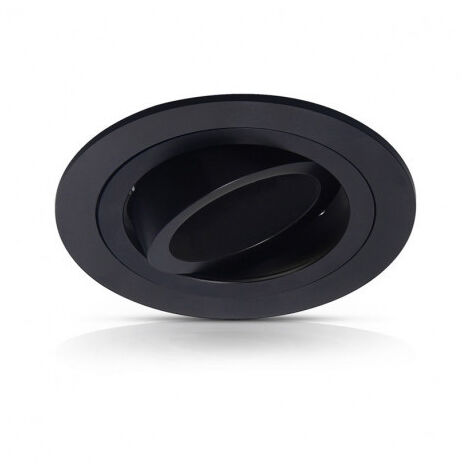 Support plafond rond pour spot orientable et clipsable Ø75 Alu noir