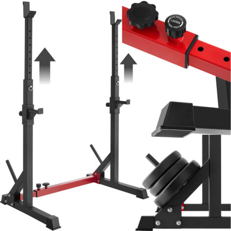 Support de squat multi-fonction hauteur et largeur réglable acier noir