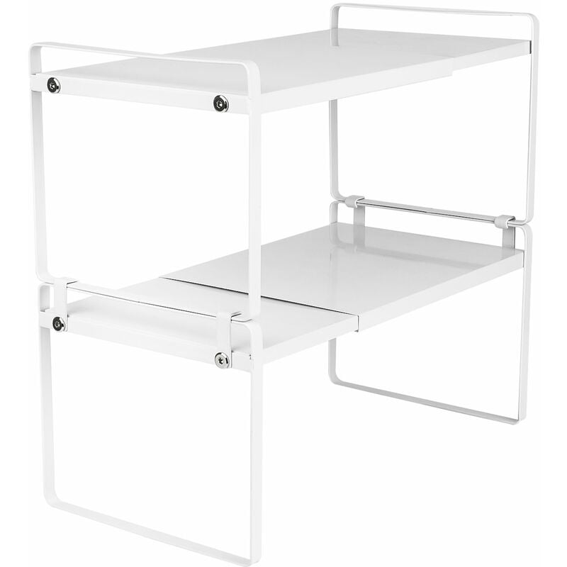 Métal Organisateur d'étagère Extensible réglable 2 niveaux Placard économise l'Espace pour Armoires de Comptoirs Garde-Manger Aliments et Ustensiles