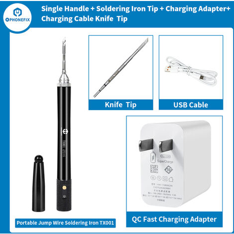 Support de stylo de fer à souder Portable Mini USB, JBC C210 pointes de fer à souder à chauffage rapide pour la réparation de soudure de fil de saut de PCB TX001,Package D