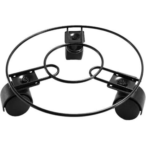 Support de Support de Plante Roulante en Pot avec 3 roulettes en Fer Métallique pour Arrière-Cour Ou Balcon, Plateau de Soucoupe pour Jardinière à roulettes, Support de Pot de Fleur, 22CM