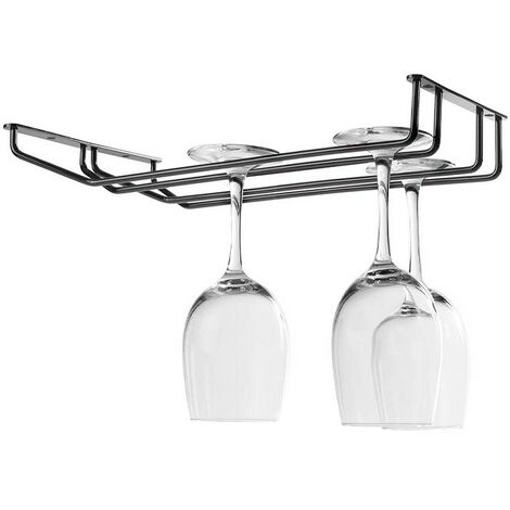 Support de suspension double noir métallisé, acier inoxydable, 34 x 20 cm
