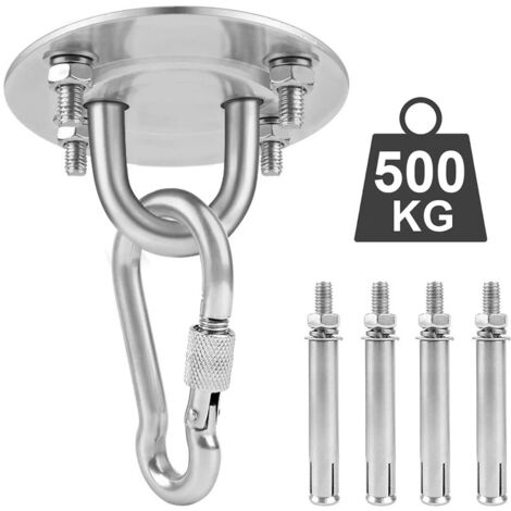 Support de suspension fixe en acier inoxydable pour hamac de yoga, fixation au plafond, boucle de fixation pour sac de sable, accessoires de fitness