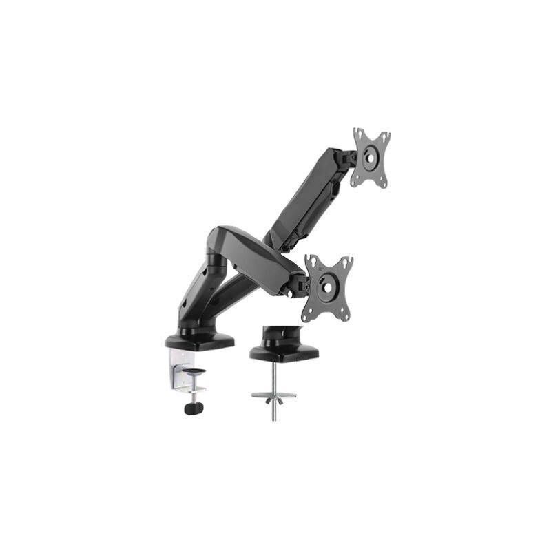 IB-MS304-T x2 Support de table pour écran 25,4 cm (10') - 68,6 cm (27') noir inclinable, mobile, rotatif, réglable en hauteur R454881 - Icy Box