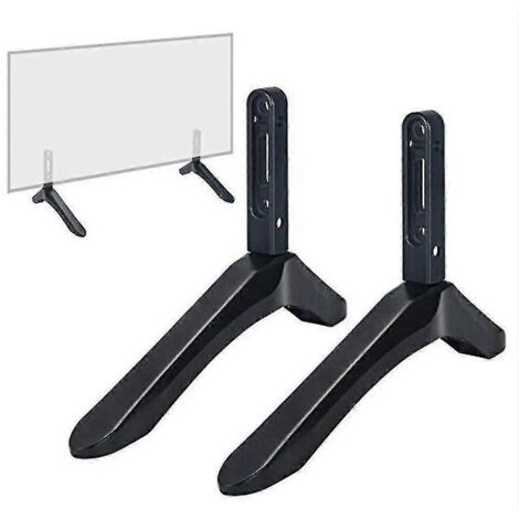 Support de table universel noir pour téléviseur (2024) en métal, compatible avec les téléviseurs de 32 à 65 pouces.