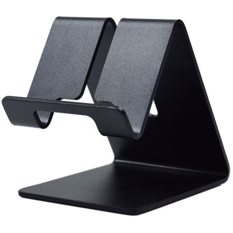 Support de tablette de téléphone portable en alliage d'aluminium Support de bureau pour téléphone portable épais Compatible avec tous les téléphones mobiles