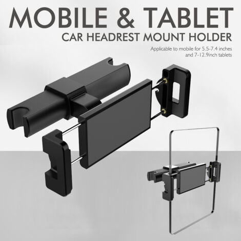 Support de tablette pour voiture, support pour iPad, support de téléphone pour siège arrière, support intérieur de voiture, noir.
