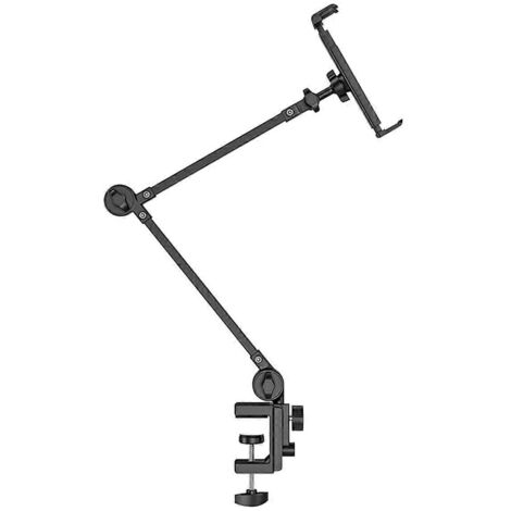Support de tablette réglable pour lit, bras long rotatif, noir