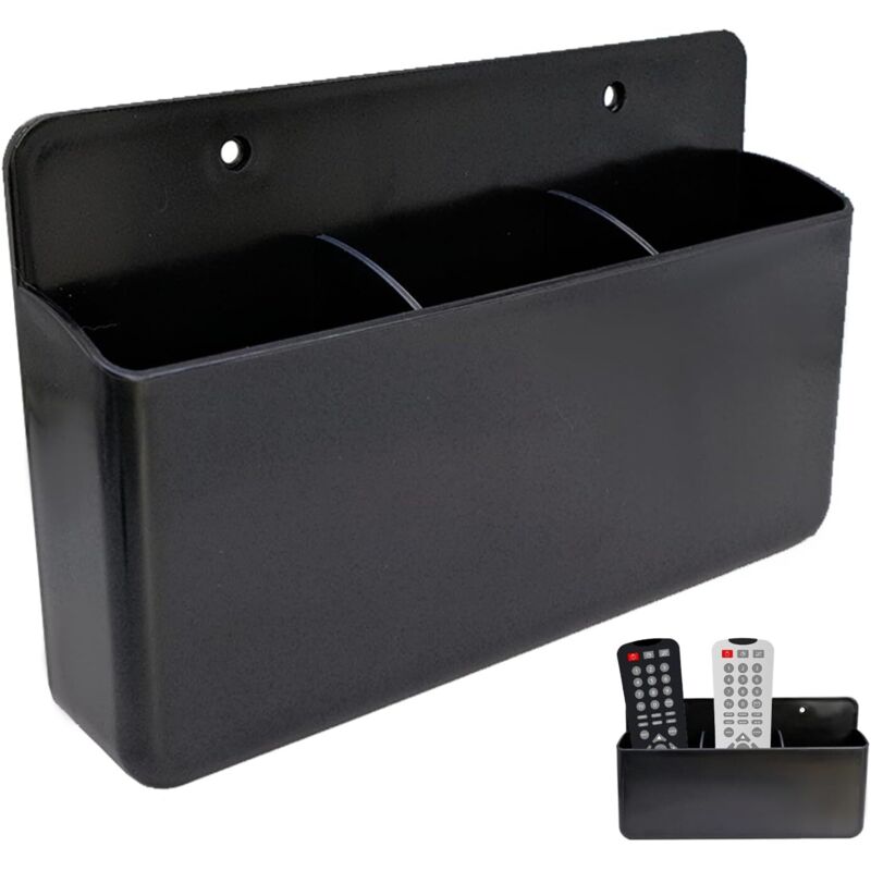 Support de Télécommande avec 3 Compartiment, Porte Telecommande Mural Adhésif, Rangement Telecommande TV, Support Universel Télécommande pour Maison