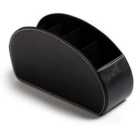 Support de télécommande en cuir PU, organiseur multifonction avec 5 compartiments, boîte de rangement pour télécommandes TV, crayons, pinceaux de maquillage
