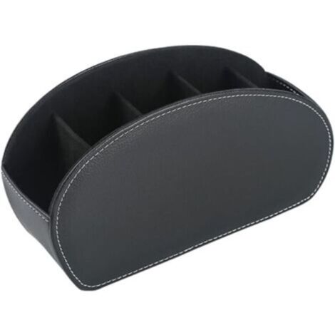 Support de télécommande en cuir PU, organiseur multifonction avec 5 compartiments, boîte de rangement pour télécommandes TV, crayons, pinceaux de maquillage