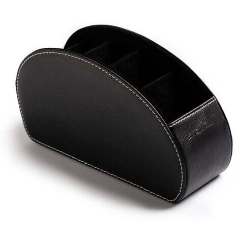 Support de télécommande en cuir PU, organiseur multifonction avec 5 compartiments, boîte de rangement pour télécommandes TV, crayons, pinceaux de maquillage