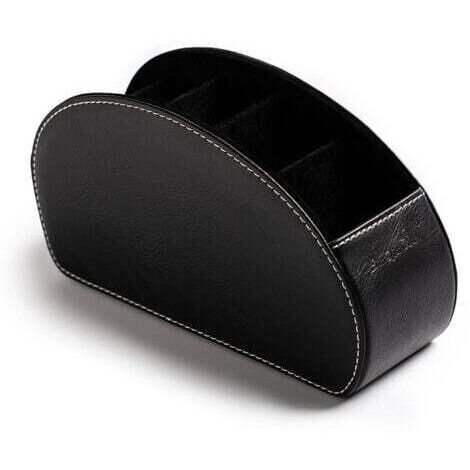 Support de télécommande en cuir PU, organiseur multifonction avec 5 compartiments, boîte de rangement pour télécommandes TV, crayons, pinceaux de maquillage